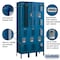 Salsbury Industries Wardrobe Locker, 36" W, 15" D, 78" H, (3) Wide, (6) Openings, Blue 72365BL-U - alternate 4